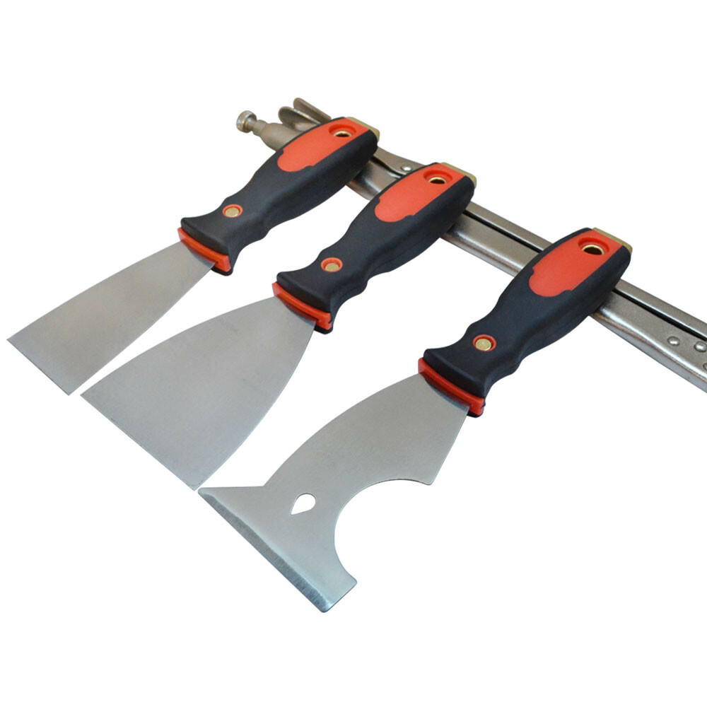 Stainless Steel 3Pc Flexible Scraper Spreader Set for Putty & Paint Roller