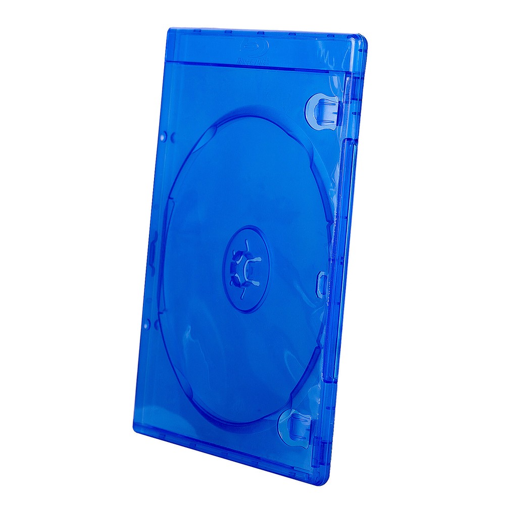 10 Pack 7mm Slim Plastic Case BD DVD CD One Disc Storage Holder Clear Cover Blue