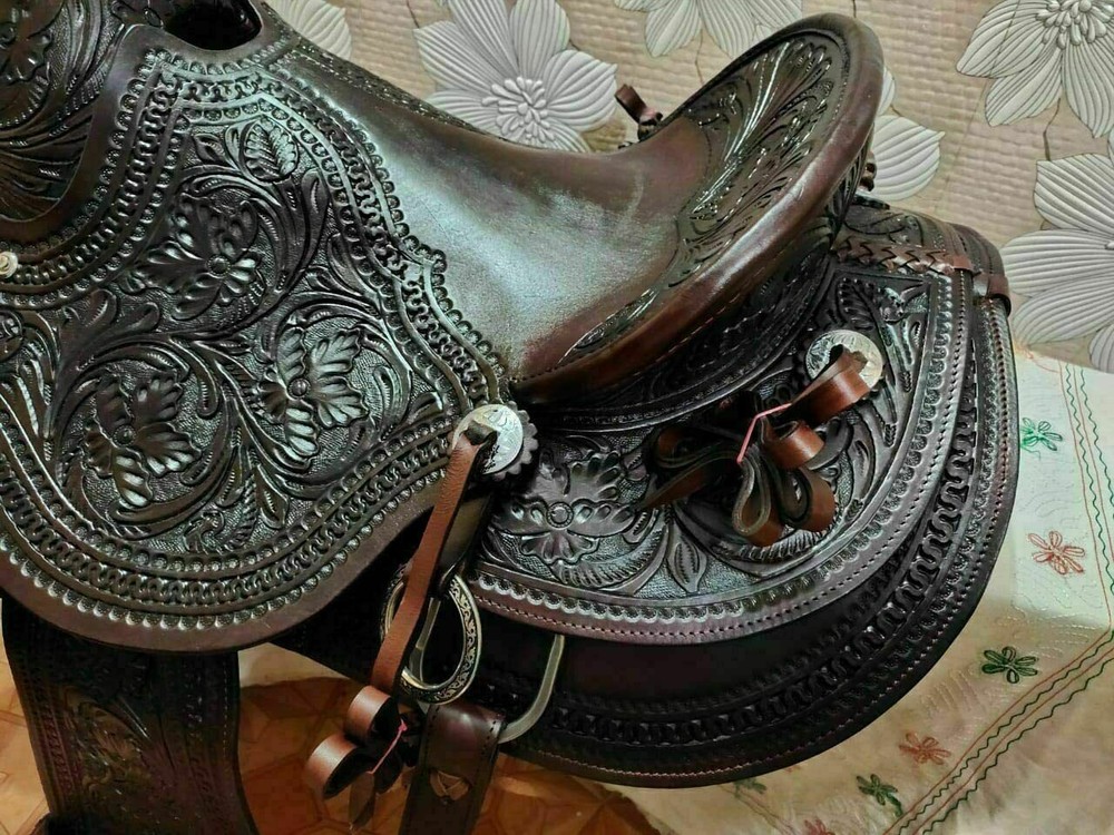 Fork Wade Tree Ranch Roping Trail Leather Western Horse Tack Saddle.