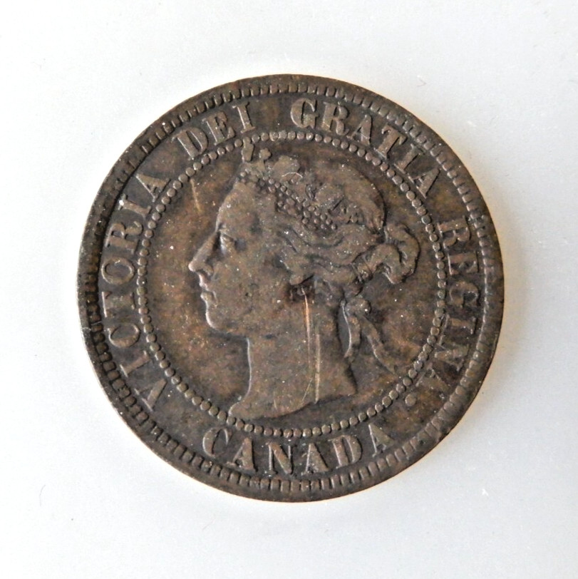 1901 Canada Penny Large Cent Coin KM7, circulated
