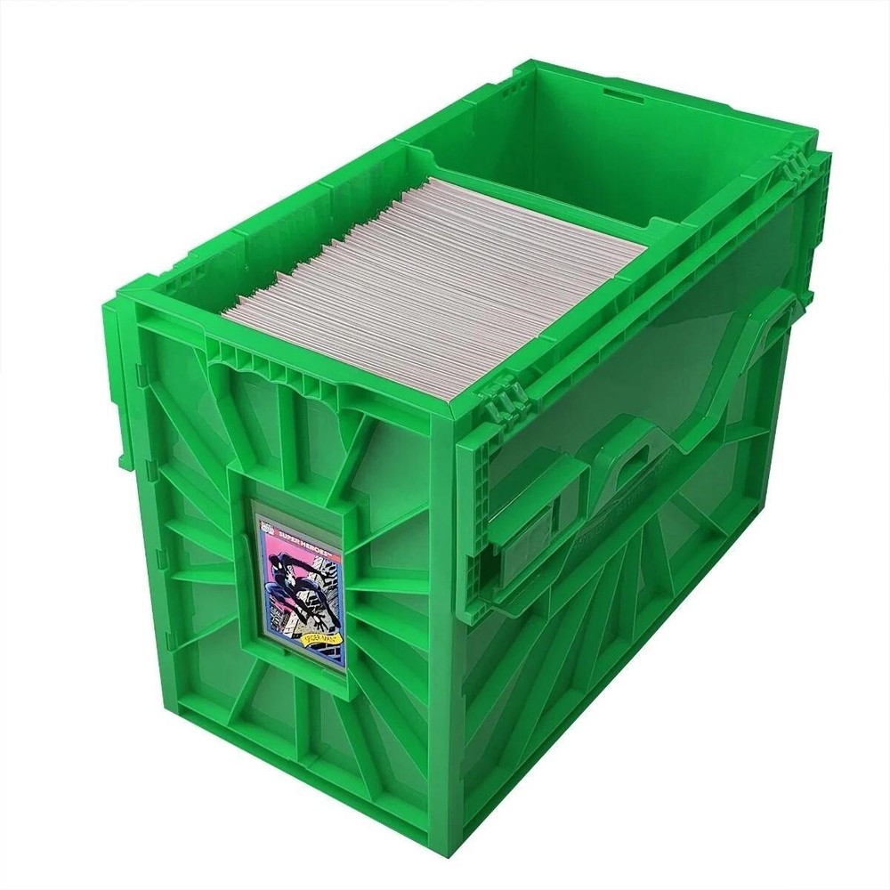 BCW Short Comic Book Bin Heavy Duty Stackable Plastic Box Holds 150 Bags Green