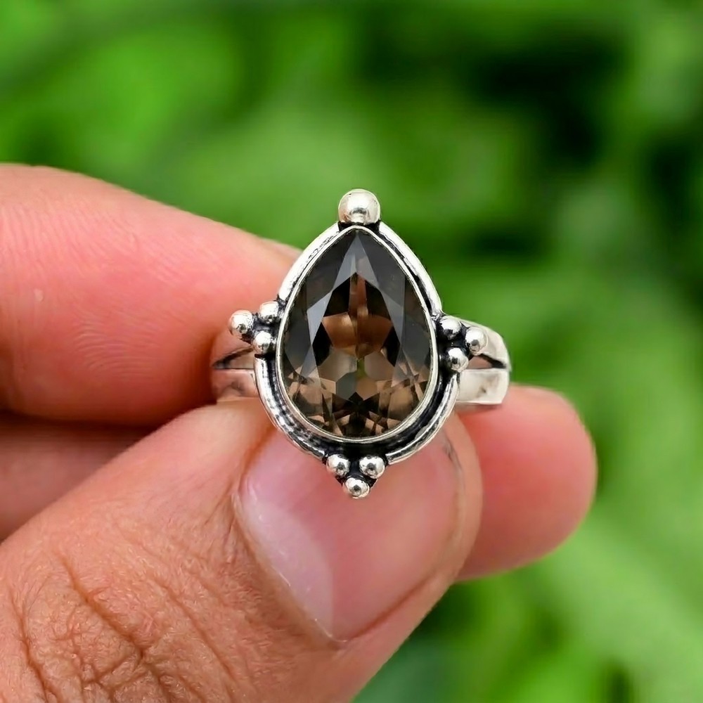 Smokey  Quartz Ring 925 Sterling Silver Ring Handmade Gemstone Ring Women's Ring