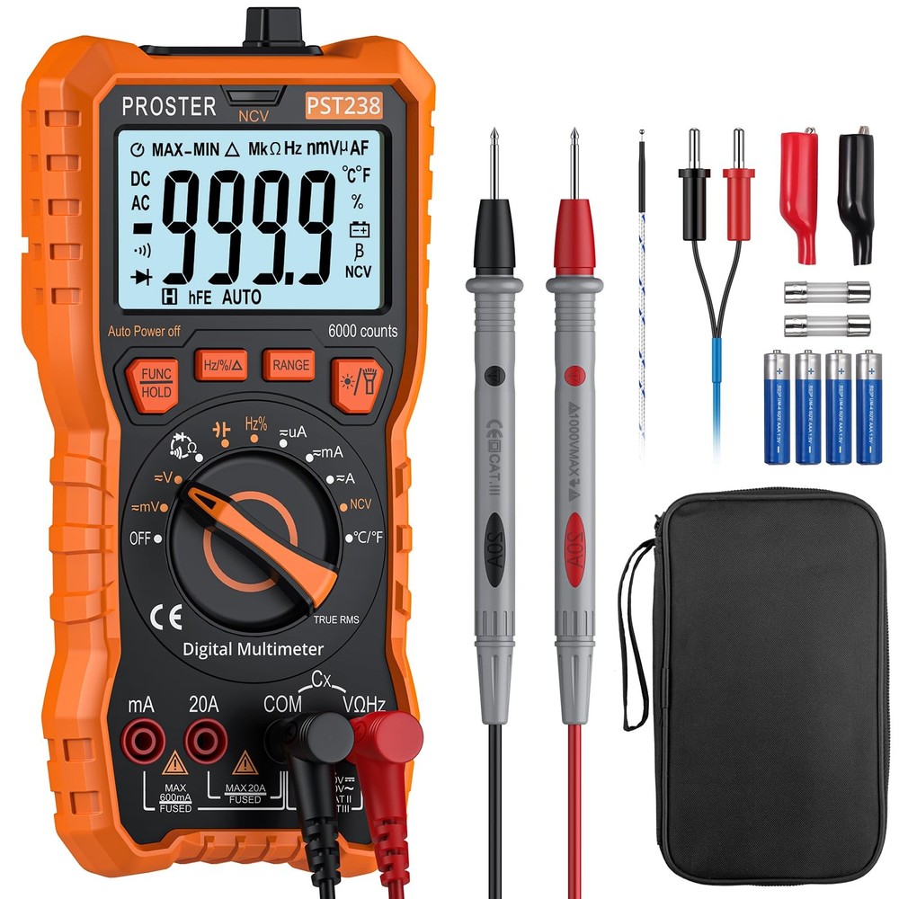 Digital Multimeter 6000 Count - TRMS Voltmeter Multimetro Digital Auto Range ...