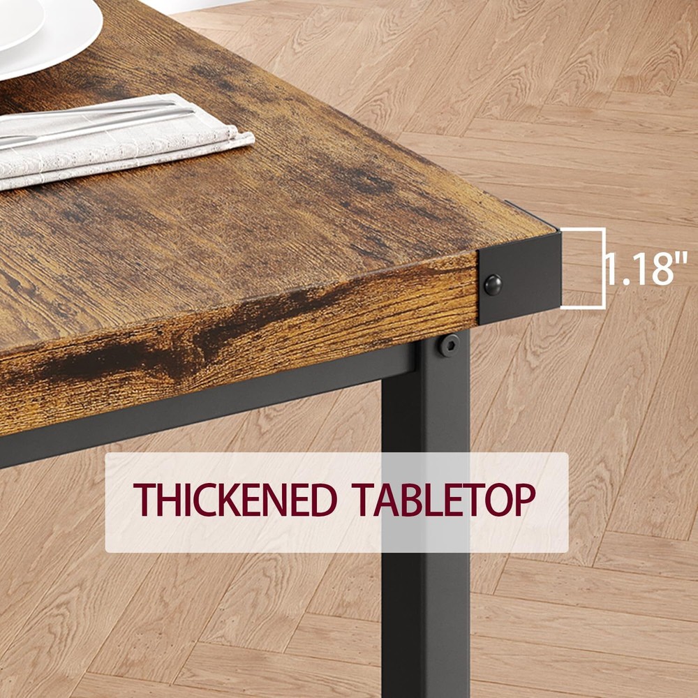 Dining Room Table Set for 4 ,Modern Kitchen Table and 2 Benches for Small Space