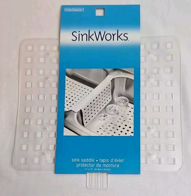 SinkWorks Sink Saddle Clear Protects Sink From Scratches Grid For Water Drainage