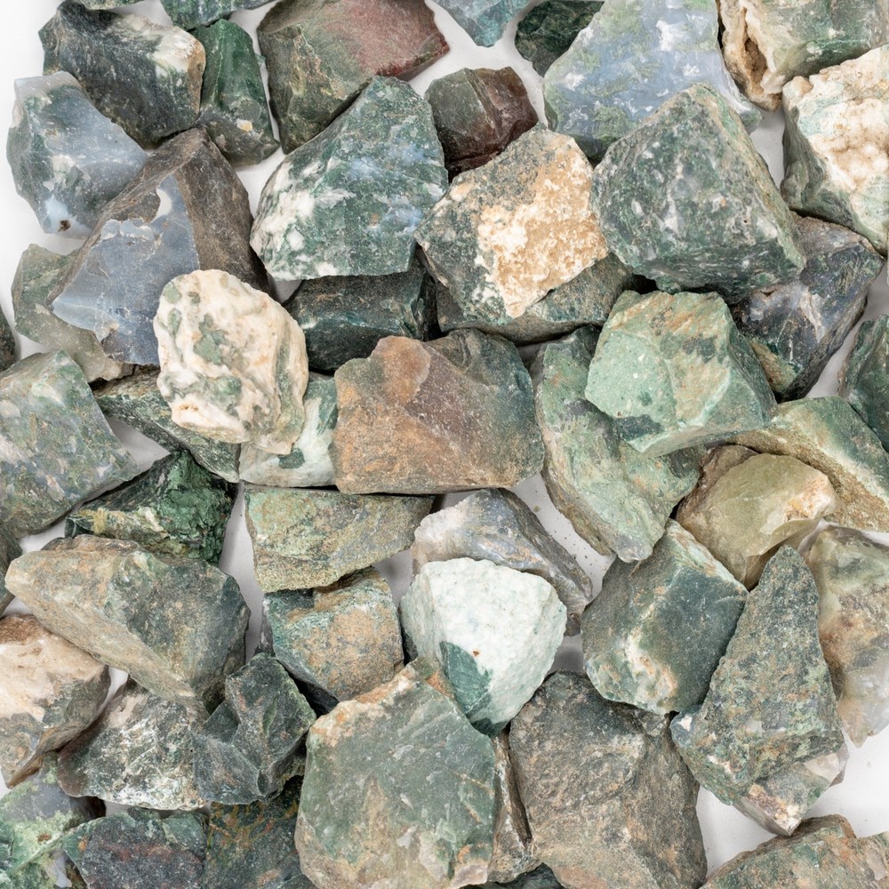Moss Agate Tumbling Rough for Rock Tumbling 5LBs