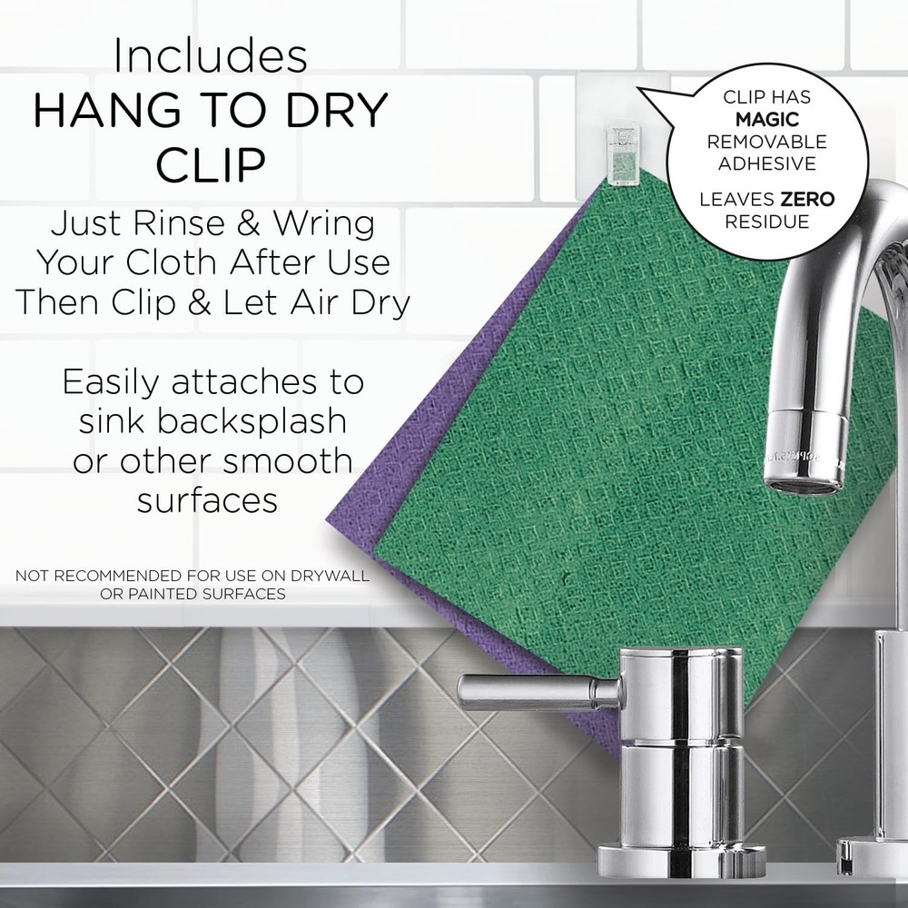 Swedish Dishcloths for Kitchen XL, 30 Sheet Roll, Biodegradable & Compostable...