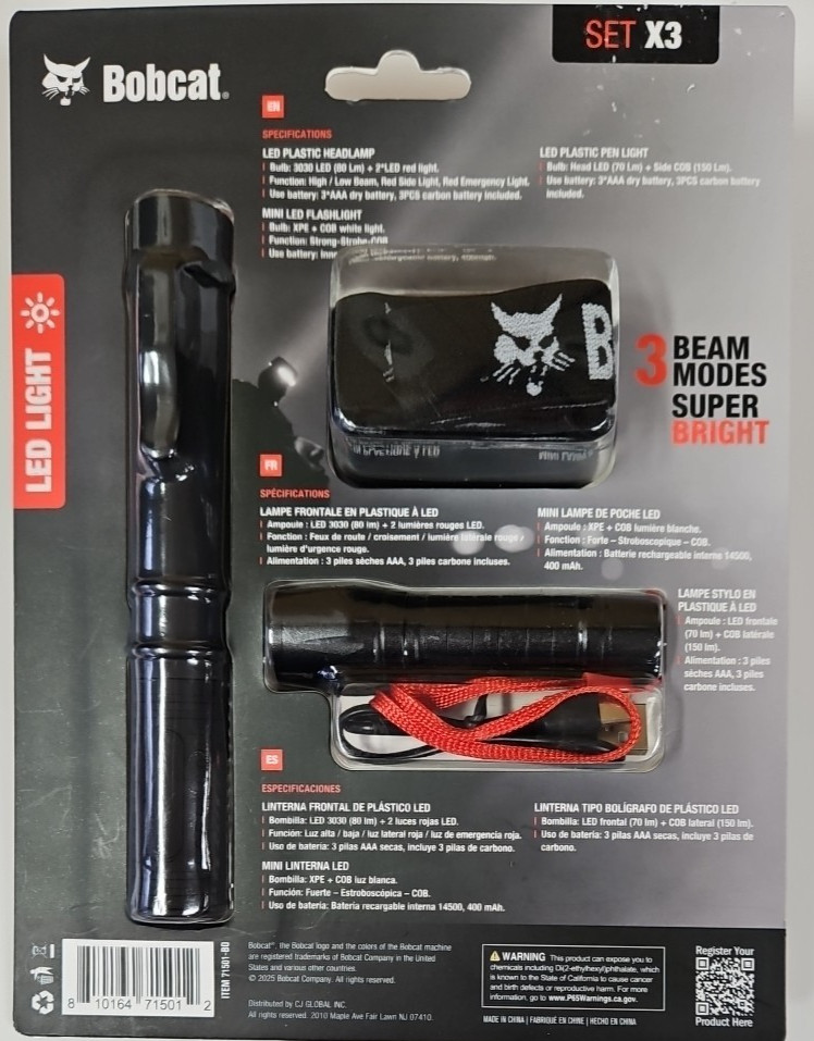 Bobcat Adjustable LED Frontal Headlamp Dual Cob Flashlight Portable Work Light