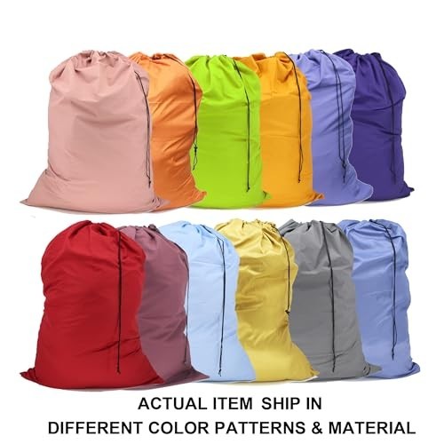 Extra Large Drawstring Laundry Bags - 30"x40" - 12 Pack, Machine Washable, Ideal