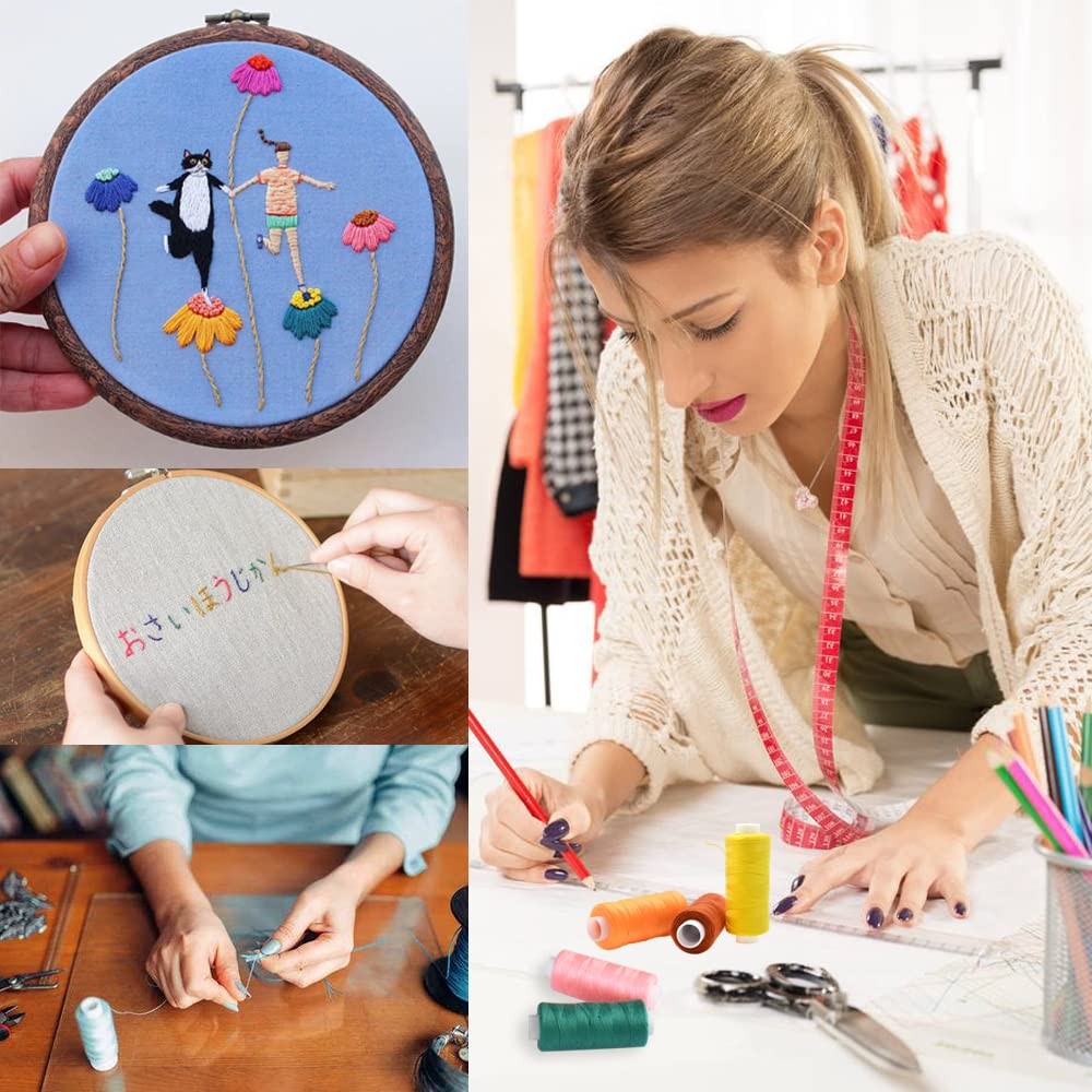 Sewing Threads Kits All Purpose 60 Color Spools Polyester Thread Quilting Thread