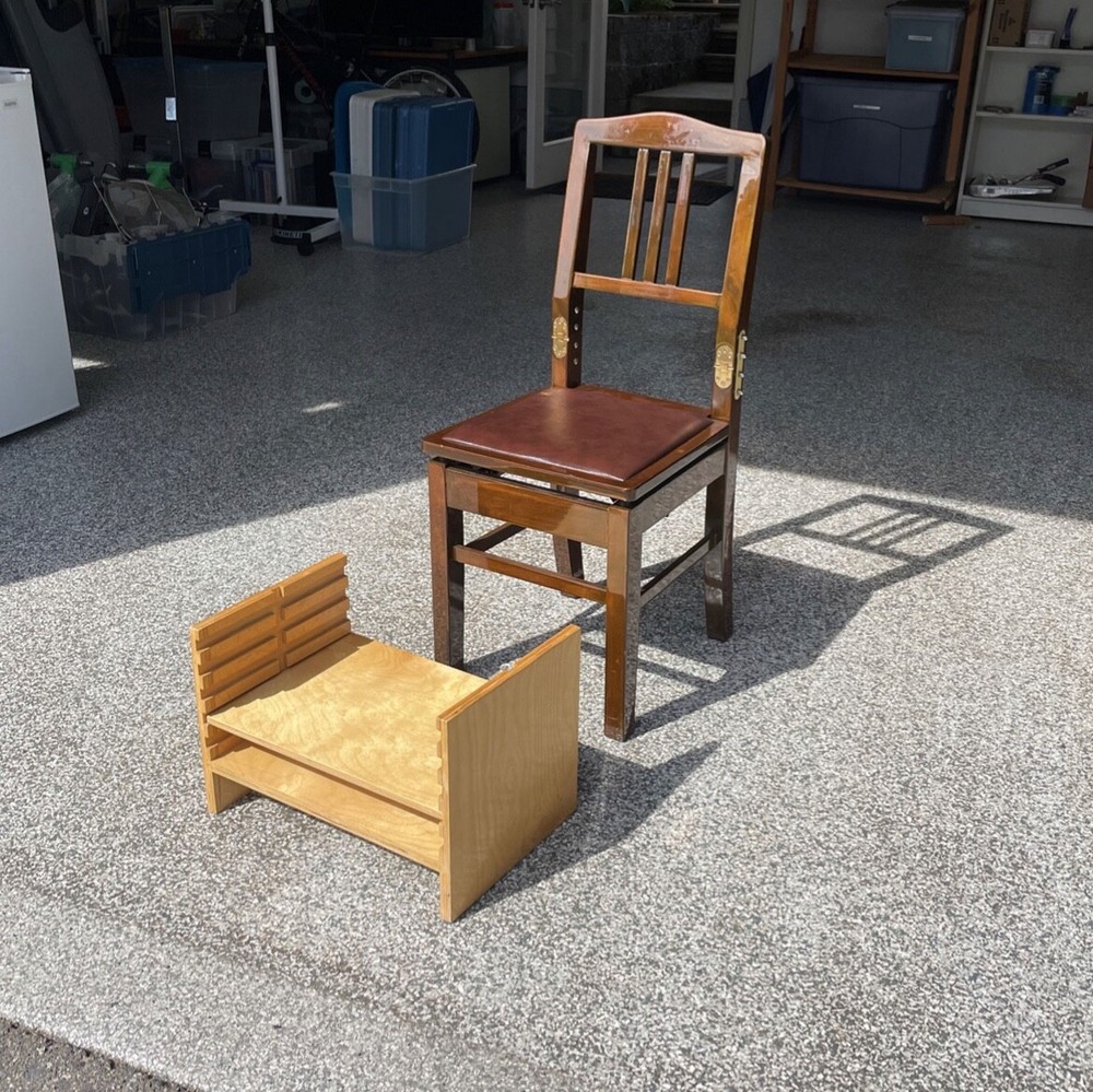Walnut Adjustable Piano Chair Bench with Back