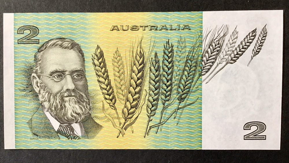$2 Note Australian Decimal Paper Semi Solid Ladder Serial Number Uncirculated