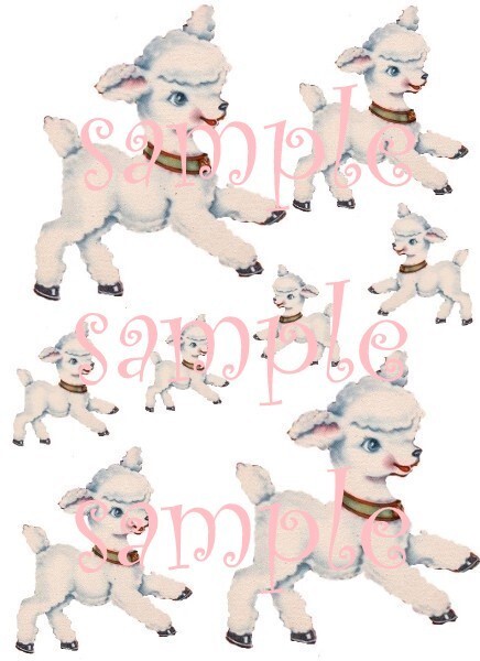 Vintage Lambs Waterslide Decal