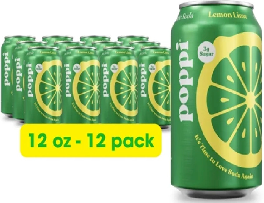 Poppi Lemon Lime Prebiotic Soda - 12Pack/12 Fl Oz Cans