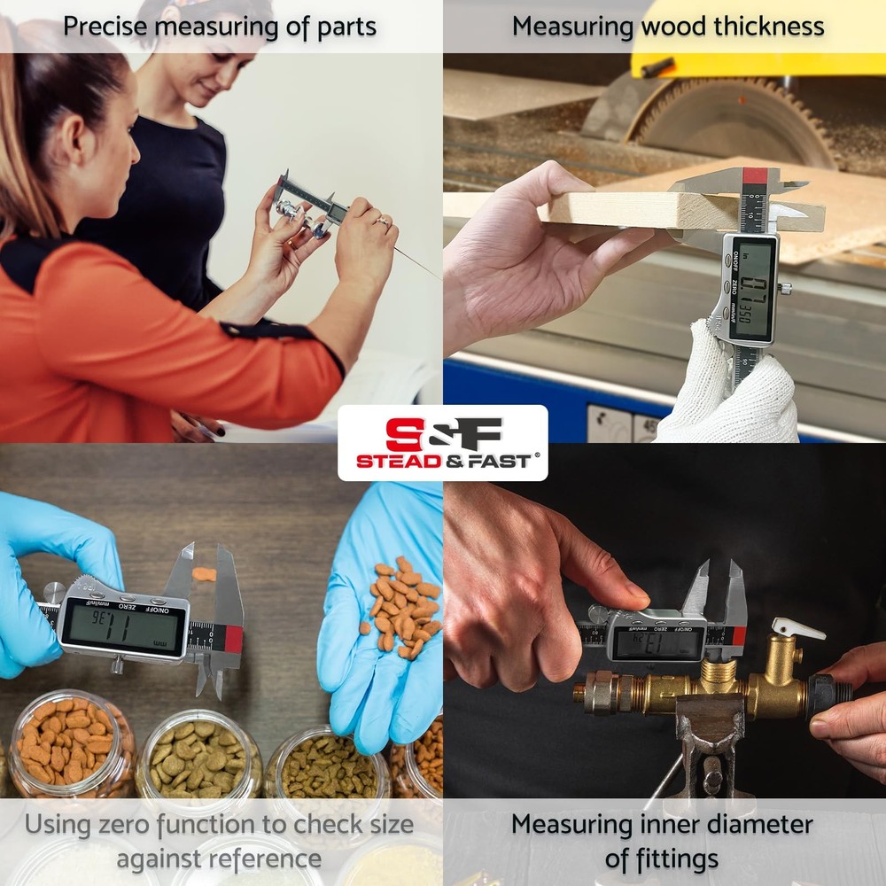 Digital Caliper Measuring Tool 6 inch with Extra Large LCD Screen DCXD6-SS-54...