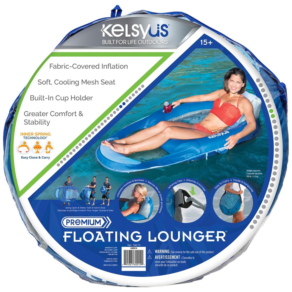 Spring Float Pool Lounger Chair - Lightweight, Easy-Inflate, Comfortable Design