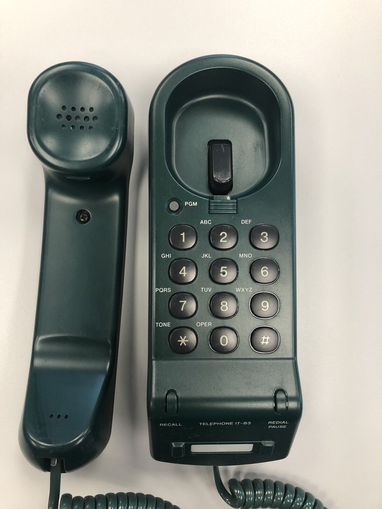 Sony IT-B3 Vintage Green Push Button Phone Tested-Works