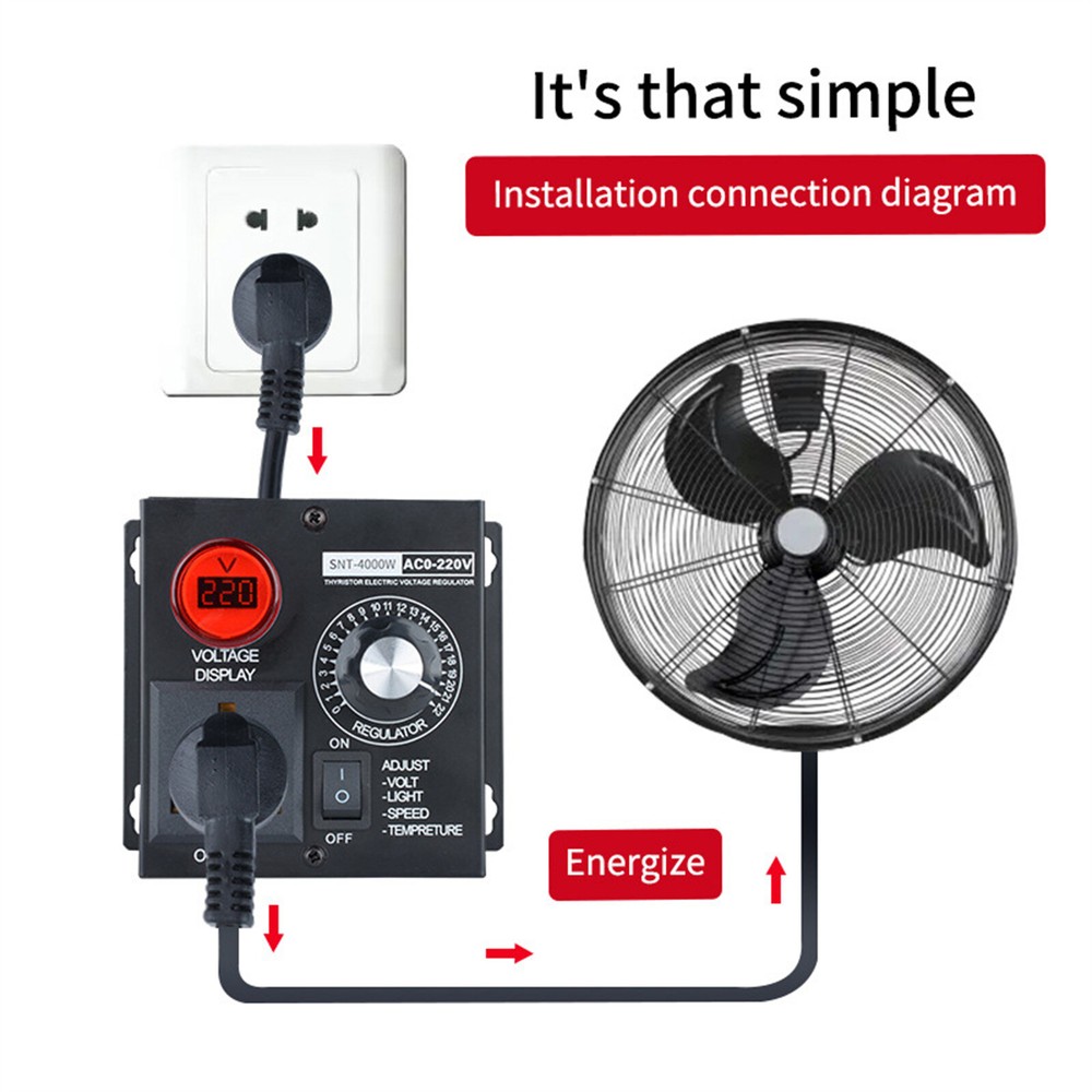 110V~220V 15A Variable Speed Motor Controller 4000W AC Motor Speed Controller