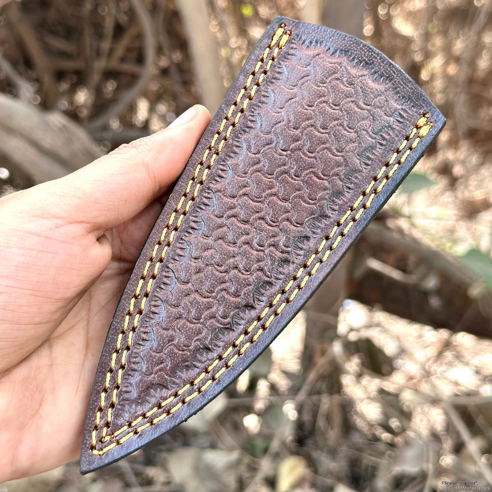 Custom Engraved Pure Leather Belt Loop Sheath for Fixed Blade & Dagger