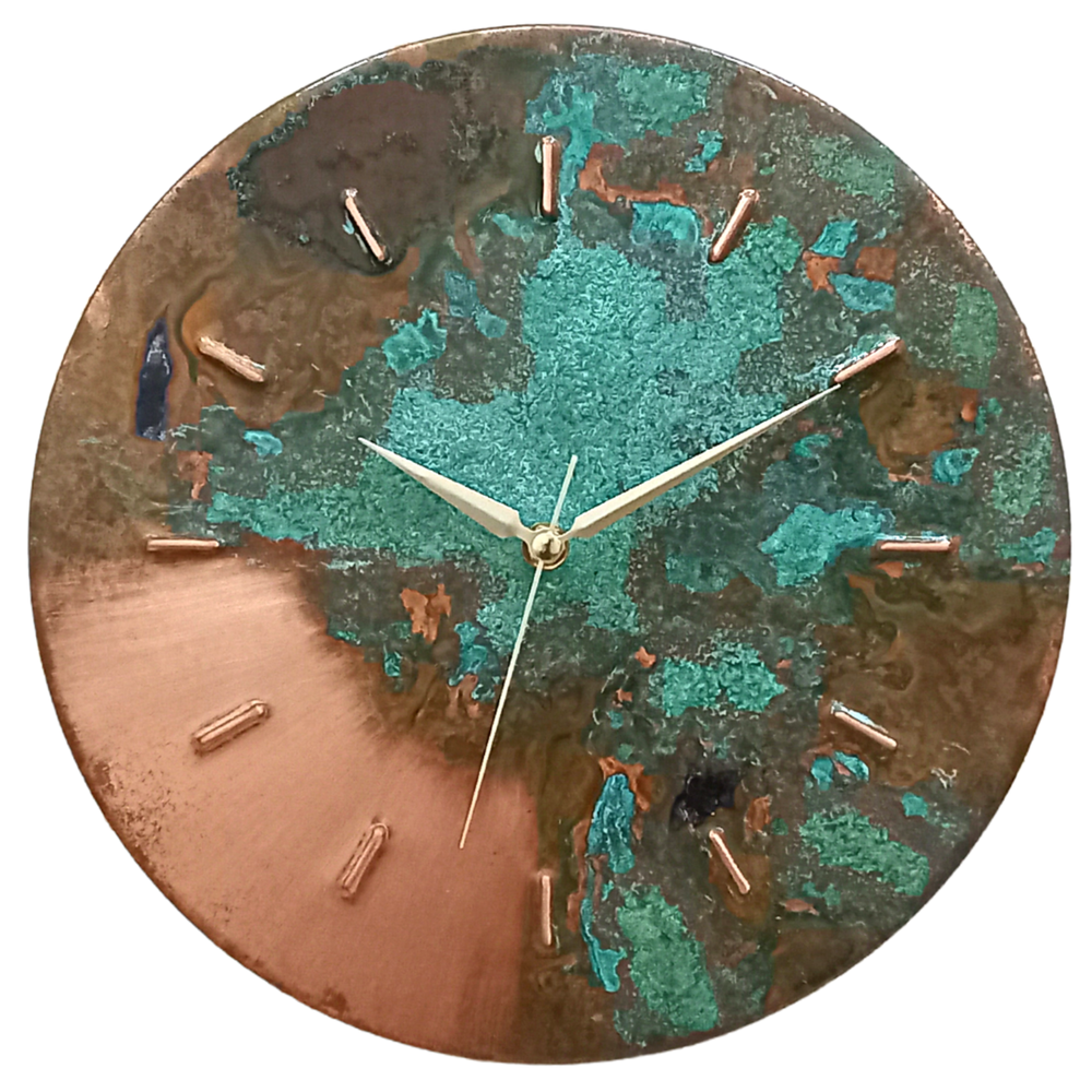 Mid Century Modern Silent Wall Clock, Handmade Original Copper Wall Decor
