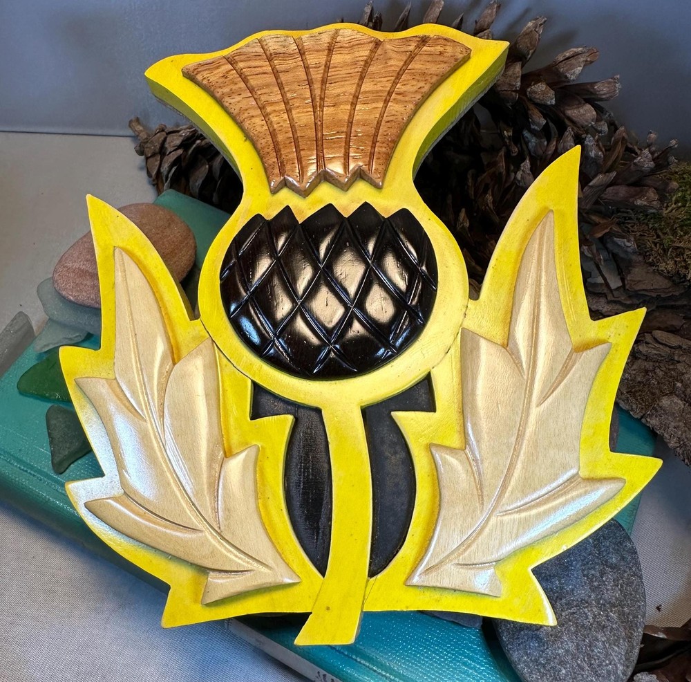 Wooden Scottish Thistle Wall Plaque