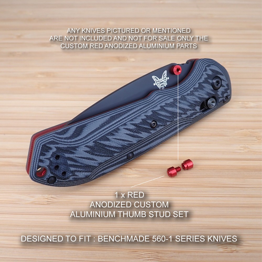 BENCHMADE 560BK-1 Super FREEK 2pc Custom Designed Thumb Stud Set Anodized RED