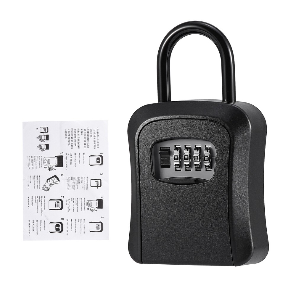 Key Safe 4-Digit Combination Lock Box Wall Mount Storage Safe Security Outdoor