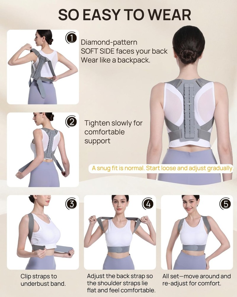 OFIR Innovative Counter-Curve Mechanics Upper Back Brace Posture Corrector fo...