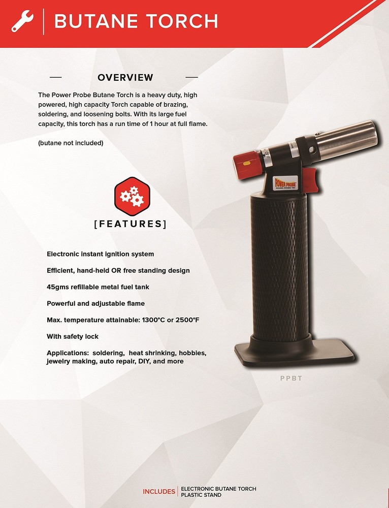 Black Butane Torch (PPBT) [Car Test Tool, Electronic