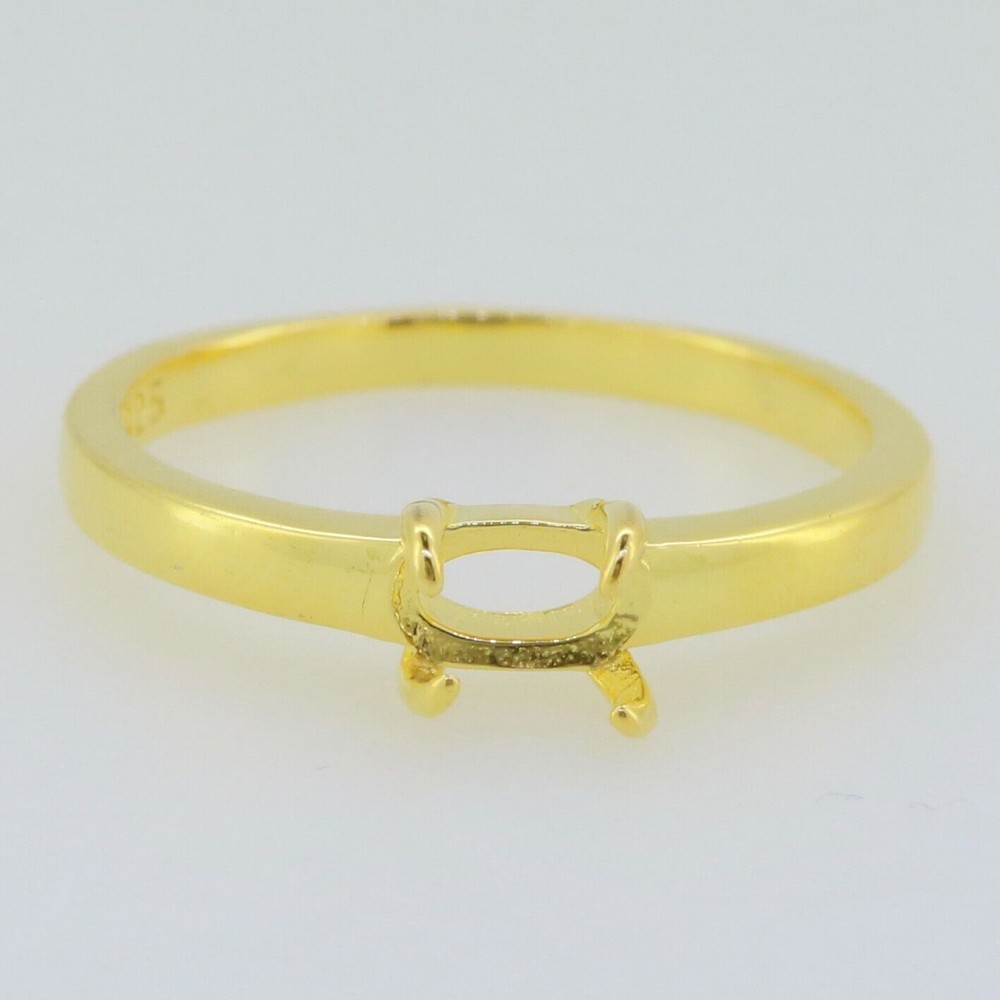 Sterling Silver Semi Mount Ring Setting Cab Oval OV 5x3mm