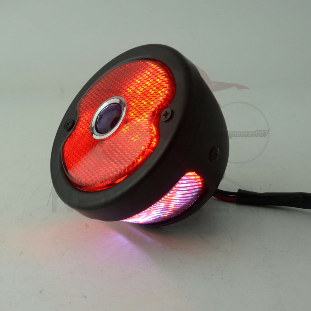 LED Side Mount License Plate Tail Light W/Bracket For Harley Motorcycle Custom