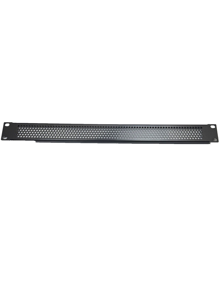 1U (Space) Perforated Black Heavy Duty Flanged Rack Case Panel 19" x 1.75"