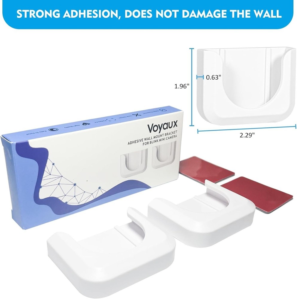 Secure Your Home: Adhesive Wall Mount for Blink Mini - No Tools Needed, 2 Pack