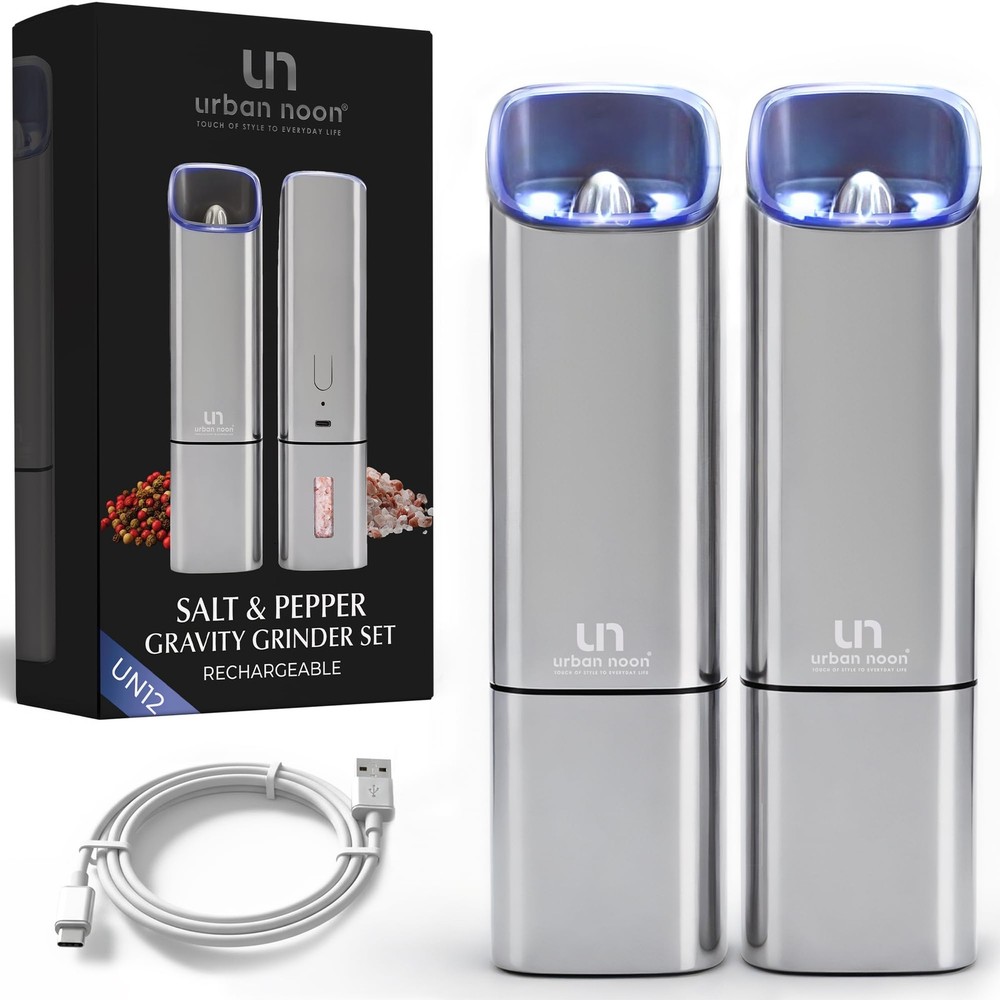 Automatic Salt and Pepper Grinder Set - Rechargeable Salt and Pepper Shakers ...