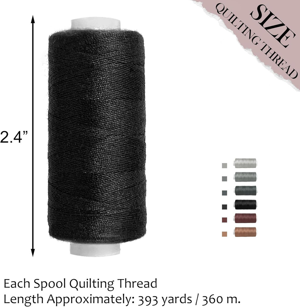 6 Colors Sewing Thread Kit Strong Polyester Quilting Thread 393 Yards per Spools