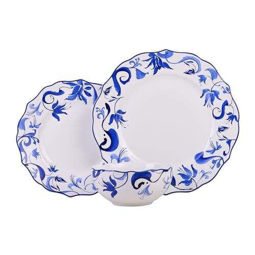 222 Fifth Ayla Collection Dinnerware Set, 12-piece, Blue