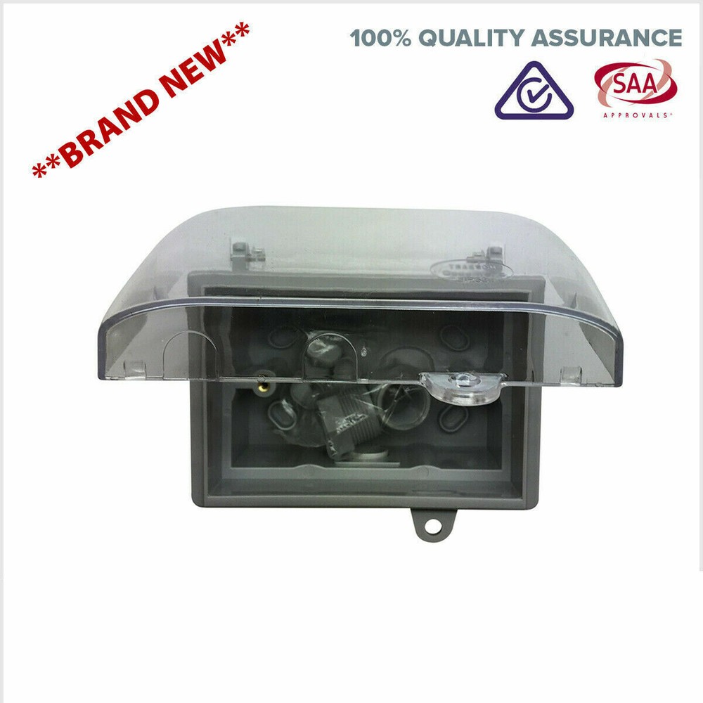 Weatherproof Box IP66 Enclosure Mounting Clear Lid For Power Points Lockable
