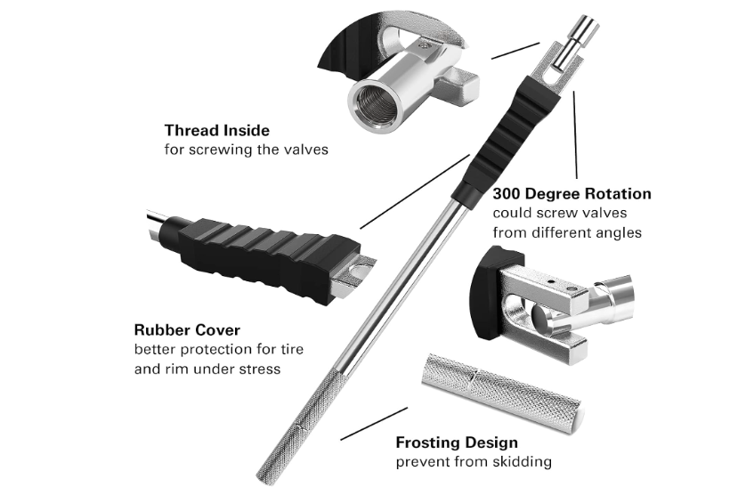 Rubber Boot Valve Stem Puller Installer Head Lock Wheels Rims Protect Tire Safe