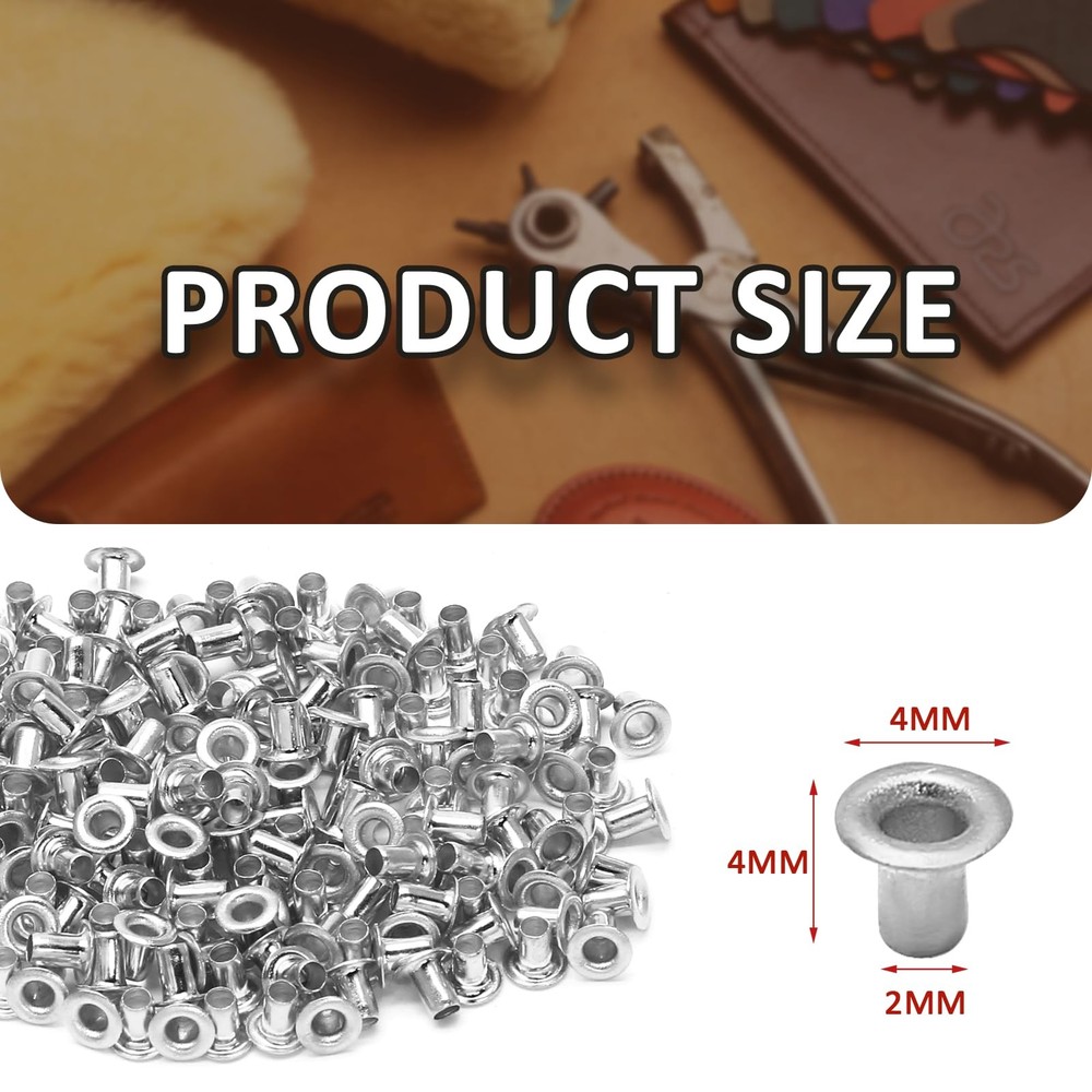 2MM Tiny Grommets Eyelets 200 Pcs Self Backing Eyelets for Bead Cores Clothes...