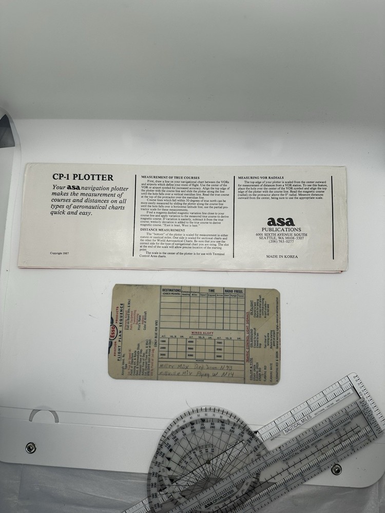 (3) Aviation Tools ASA Brand CP-R LX & CP-1 PLOTTER & Flight Plan Sequence Card