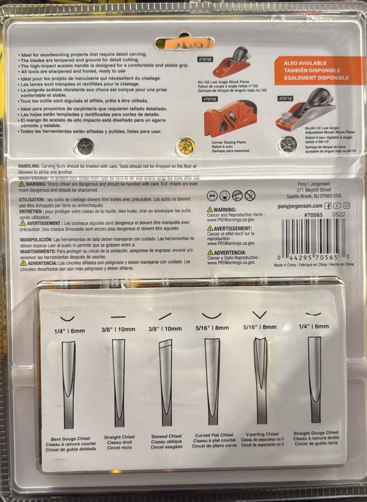 Jorgensen 6 Chisel Set For Wood Carving
