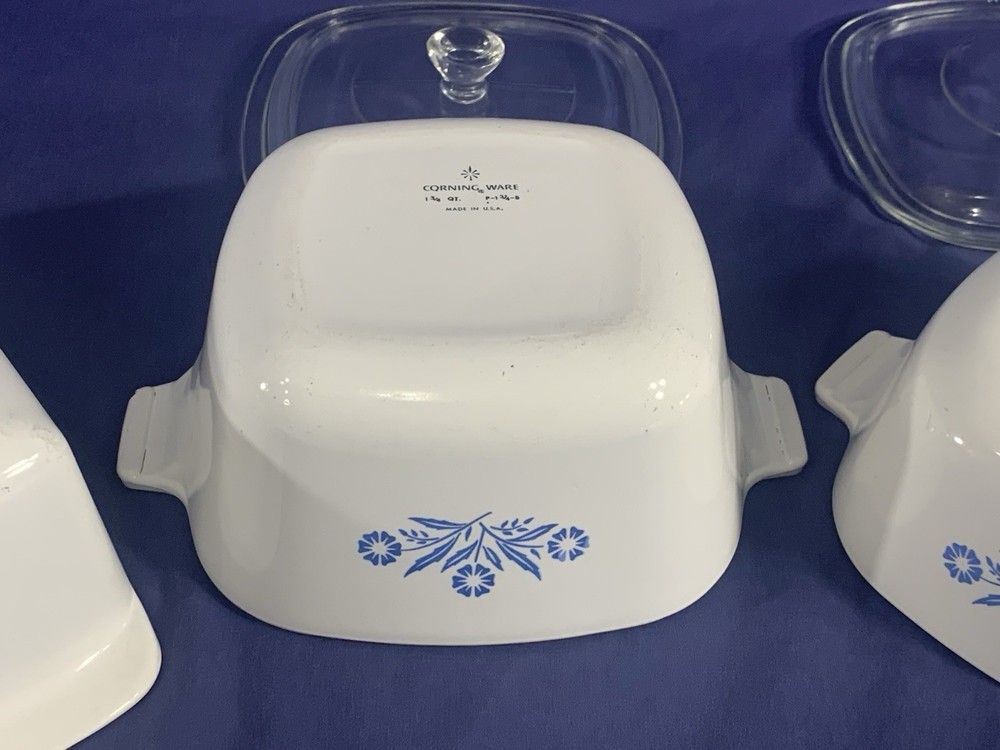 CorningWare Cornflower Blue Bread Baking Loaf Pan + Casserole Dish MADE IN USA
