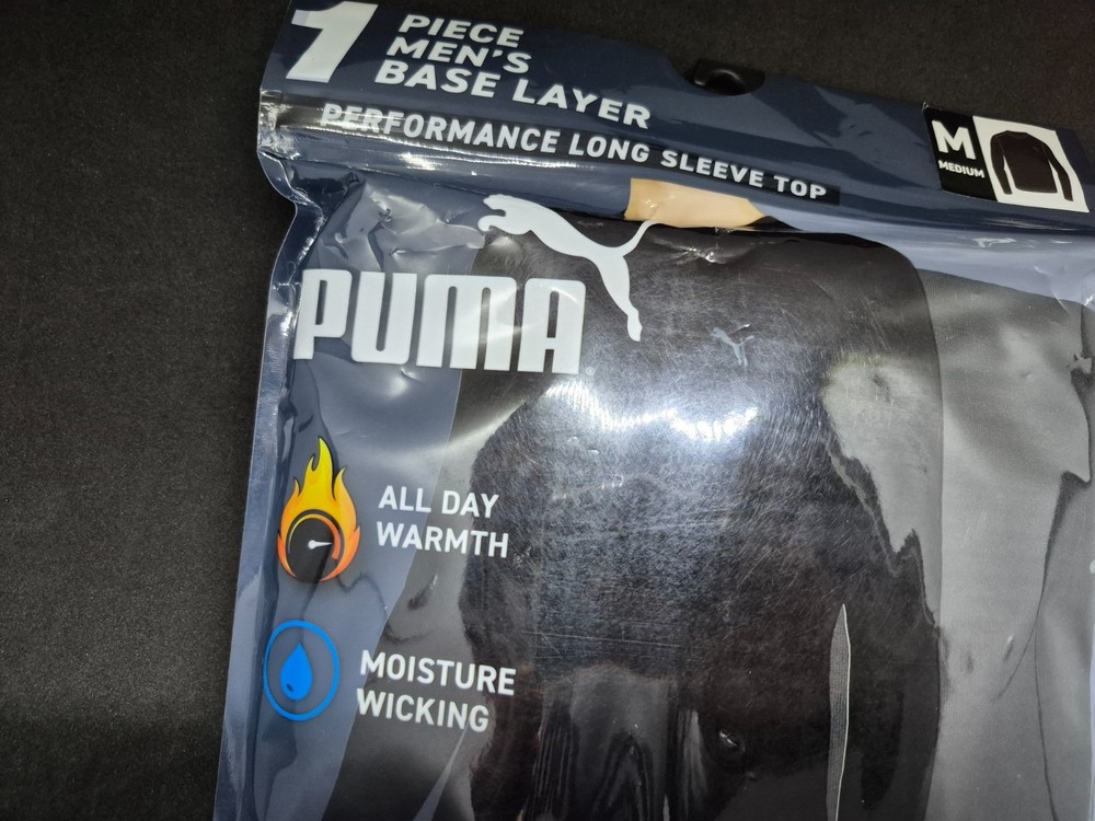 Puma Mens Base Layer Performance LS Warmth All Day Crew Top SZ Medium 38-40