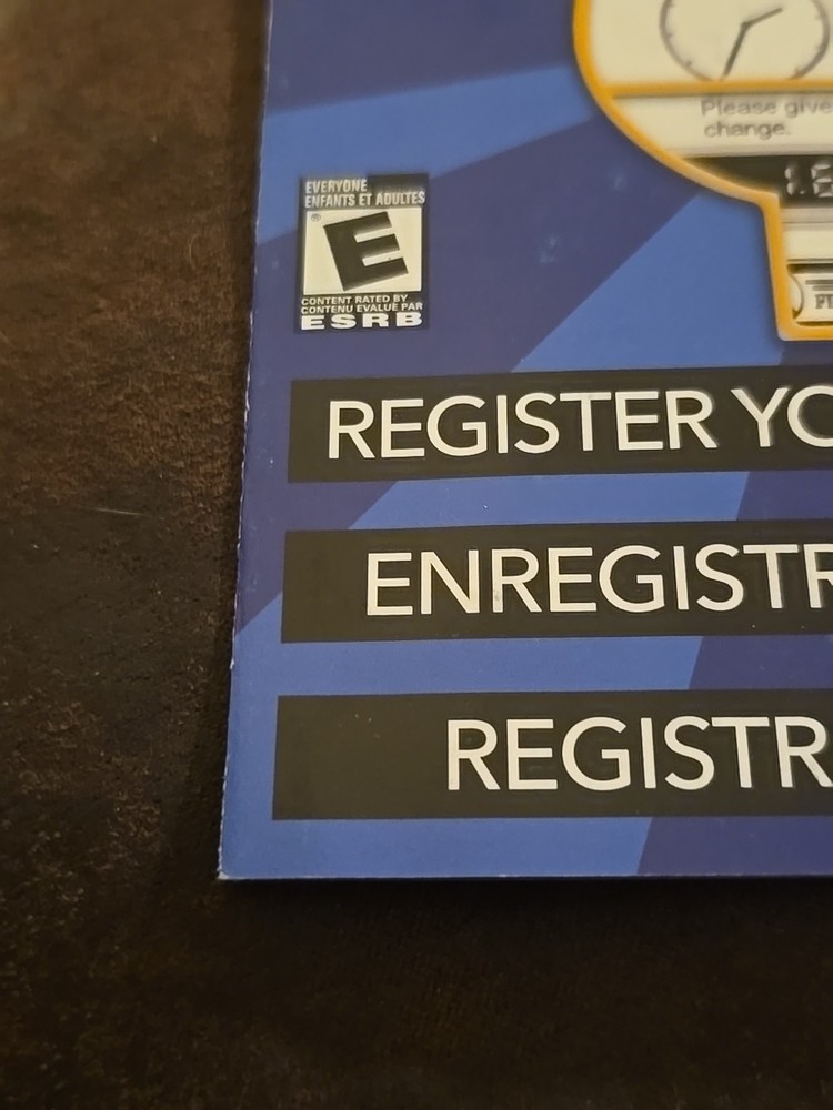 NINTENDO DS BRAIN AGE 2 ORIGINAL REGISTRATION CARD
