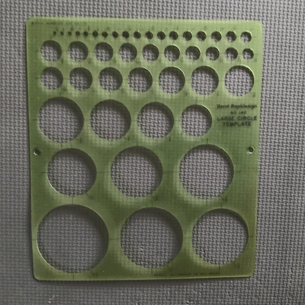 Vintage Berol RapiDesign Engineering Templates 140 Circles R-123 Ellipses GUC