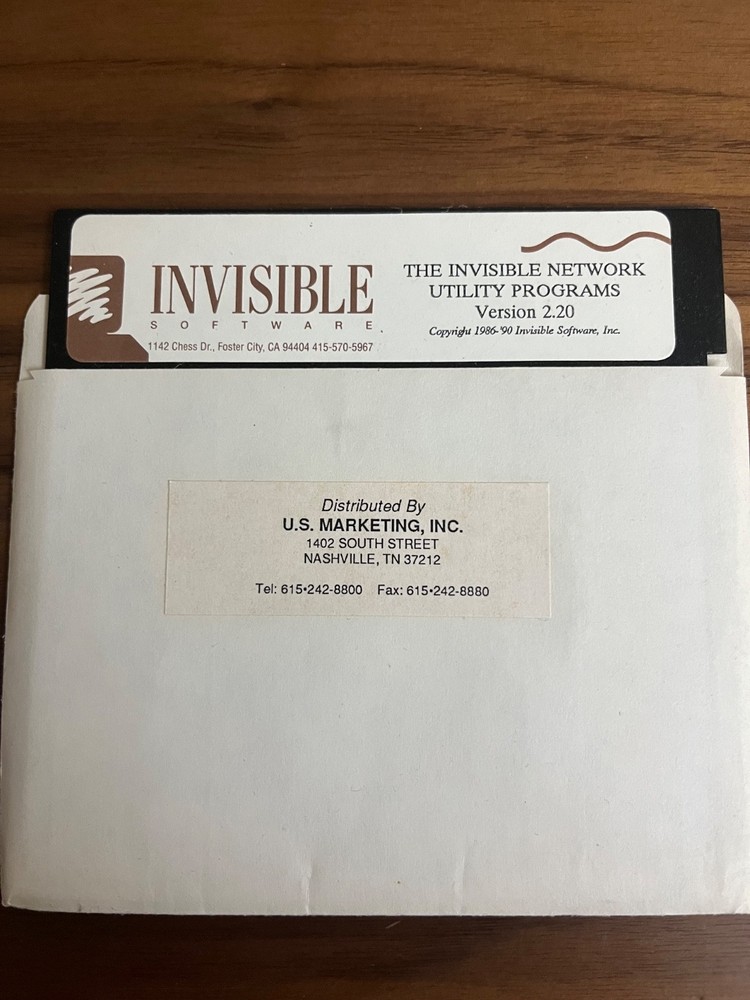 Invisible Software Net/30 Operating System Version 1.61 5.25" Floppy (UNTESTED)