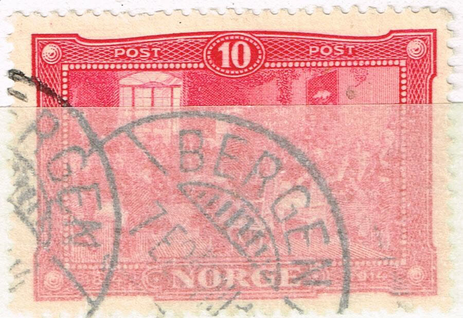 Norway Constirutional Assembly stamp 1914 Bergen Postmark ERP