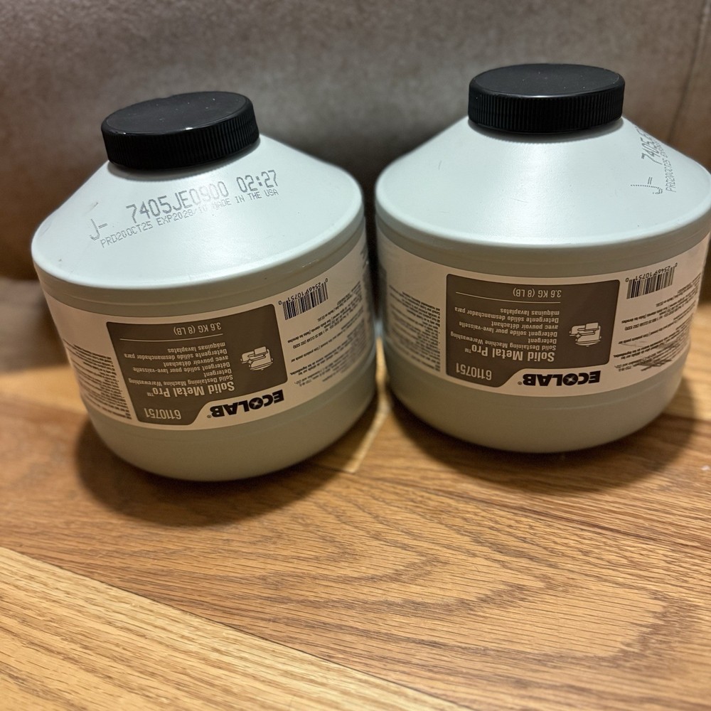 2x ECOLAB Solid Metal Pro 6110751 Solid Destaining Machine Warewashing Detergent