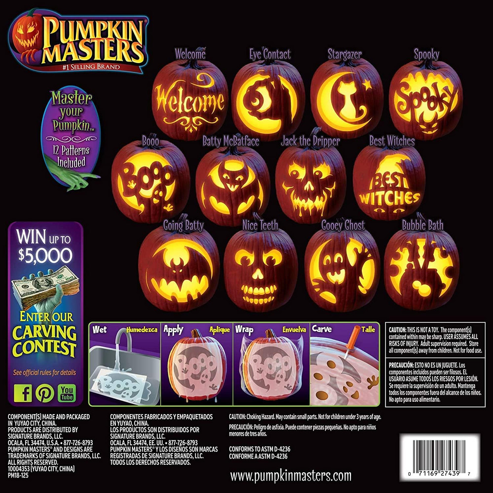 Halloween Pumpkin Party Carving Kit - 12 Patterns