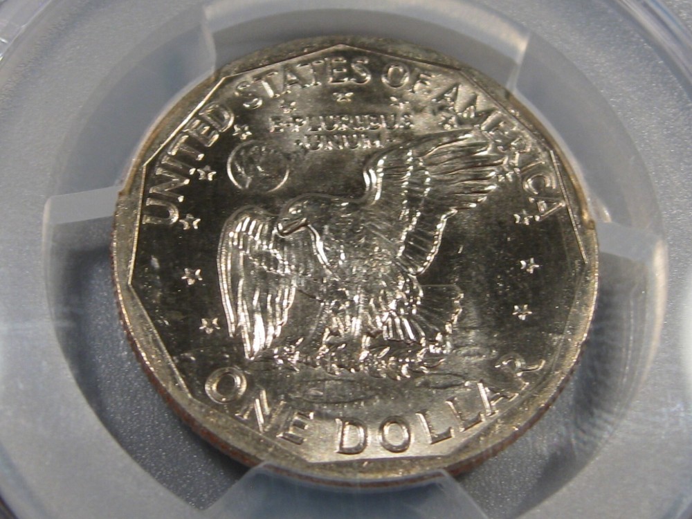 ERROR PCGS Holder: BU 1980-P Susan B Anthony Dollar MS65 (Marked D Mint).